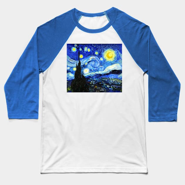 Starry Starry Night Baseball T-Shirt by Ellador